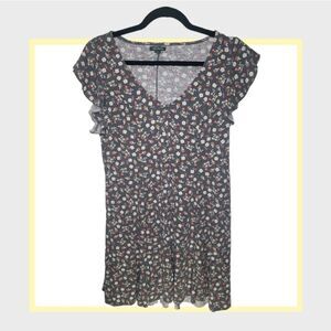 Wild Fable Womens Dress Size Medium Short Sleeve Floral Ribbed Sundress
